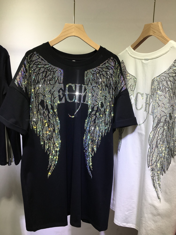 L-4XL Oversize Rhinestone Ange - Streetwear Clothing Brand review and price
