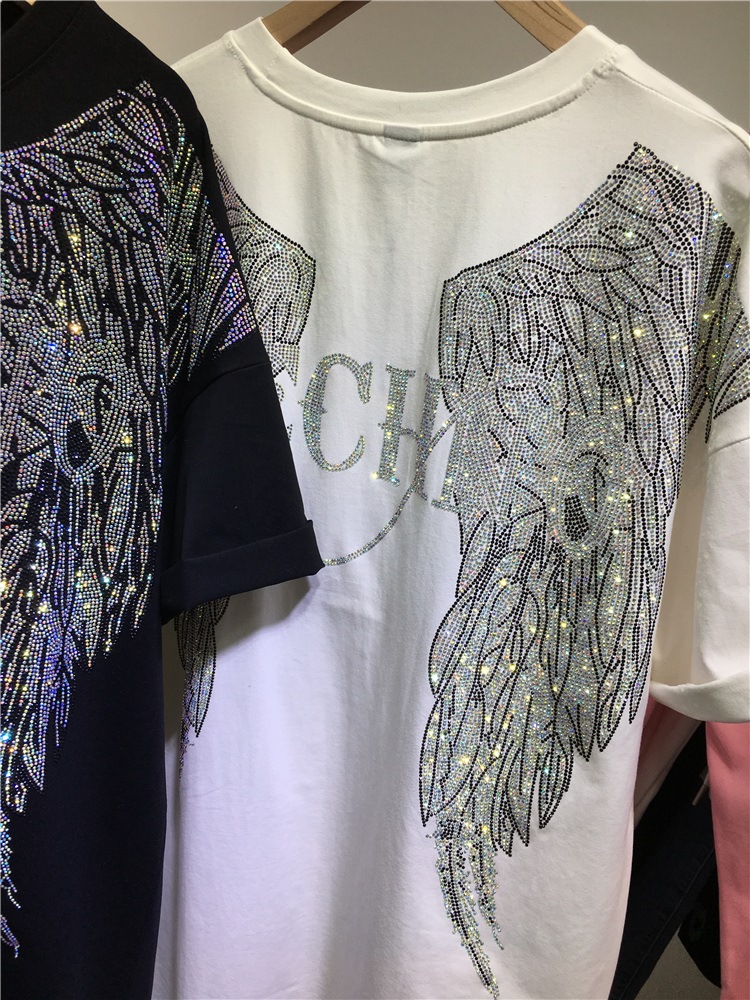 L-4XL Oversize Rhinestone Ange - Streetwear Clothing Brand review and price