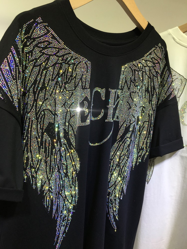 L-4XL Oversize Rhinestone Ange - Streetwear Clothing Brand review and price