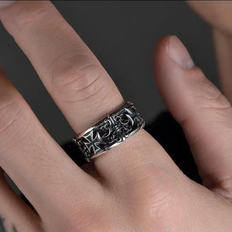 Retro Eternal Vine Cross Punk  - Chrome Hearts Ring review and price